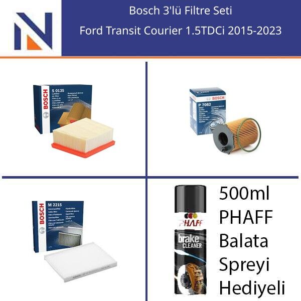 Ford Transit Courier 1.5TDCi 2015-2023 Bosch 3'lü Filtre Seti