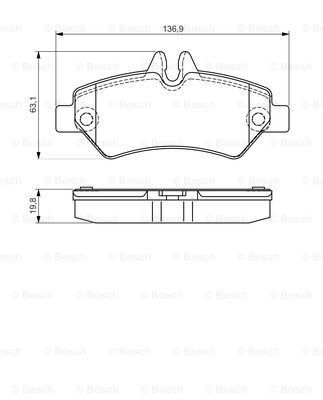 Volkswagen Crafter 2.5TDI 2006-2013 Bosch Arka Balata NETPAR29190