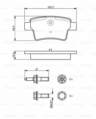 Citroen C4 Grand Picasso 1.6HDi 2006-2013 Bosch Arka Balata NETPAR24540