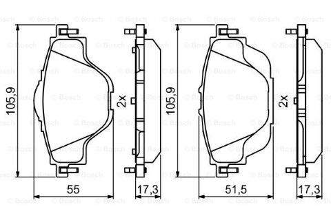 Citroen C4 Grand Picasso 1.6HDi 2013-2018 Bosch Arka Balata NETPAR25827