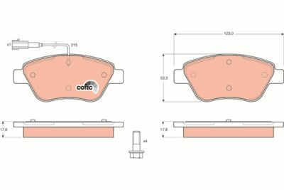 Fiat Grande Punto 1.2 2005-2011 TRW Ön Balata NETPAR23705