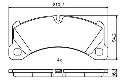 Porsche Cayenne 3.6 2007-2010 Bosch Ön Balata NETPAR24685