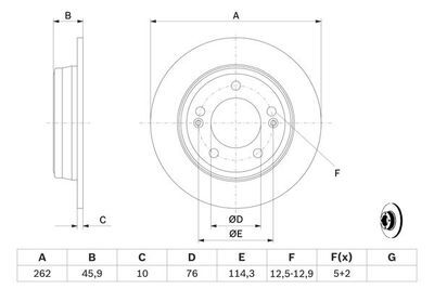 Hyundai i30 1.4 2011-2017 Bosch Arka Disk 262mm 2 Adet (G4LC)