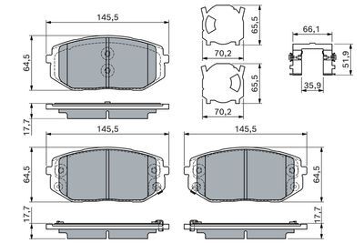 Hyundai Tucson 1.6T-GDI 2021-2024 Bosch Ön Balata NETPAR26493 (G4FP)