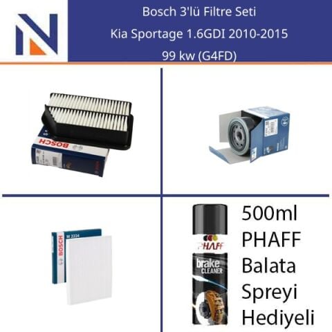 Kia Sportage 1.6GDI 2010-2015 Bosch 3'lü Filtre Seti