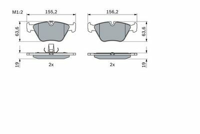 BMW 5 E34 525tds 2.5 1991-2001 Bosch Ön Balata NETPAR23204