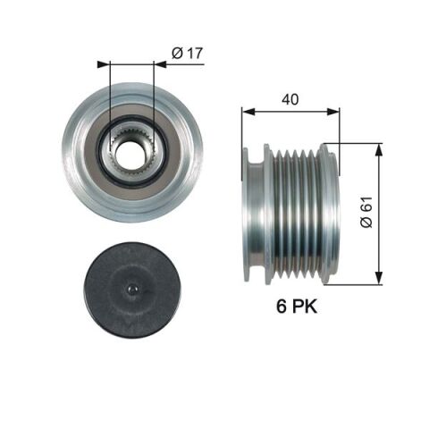 Audi A3 1.6 2005-2012 Gates Alternatör Kasnağı (BSE-BSF)