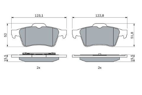 Renault Laguna 3 2.0 2001-2007 Bosch Arka Balata NETPAR23482