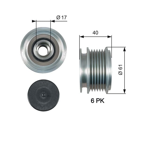 Volkswagen Touran 1.6FSI 2003-2004 Gates Alternatör Kasnağı (BAG)
