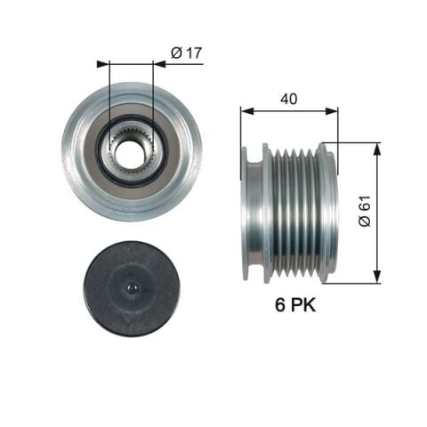Volkswagen Caddy 1.6TDI 2015-2020 Gates Alternatör Kasnağı (CAY)