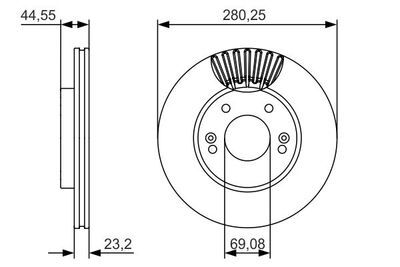 Hyundai i30 1.6 2011-2015 Bosch Ön Disk 280mm 2 Adet (G4FG)
