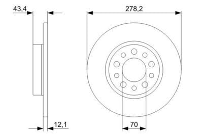 Alfa Romeo Tonale 1.6D 2022-2024 Bosch Arka Disk 278mm NETPAR9378 2 Adet