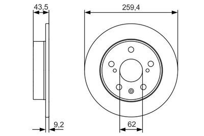 Suzuki Vitara 1.6 2015-2022 Bosch Arka Disk 259mm 2 Adet (M16A)