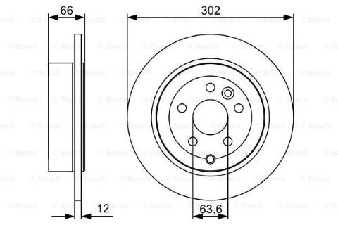 Land Rover Freelander 2 2.0SD4 2010-2014 Bosch Arka Disk 302x12 2 Adet