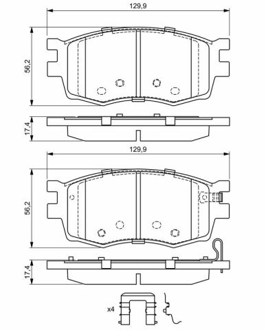 Hyundai i20 1.4 2009-2014 Bosch Ön Balata NETPAR24317 (G4FA)