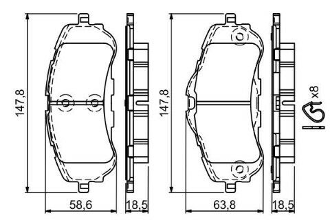 Peugeot 308 1.2 2016-2021 Bosch Ön Balata NETPAR25583