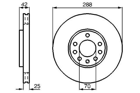 Opel Vectra B 1.6 1995-2003 Bosch Ön Disk 288mm 5 Bijon 2 Adet (X16XEL-Z16XE)