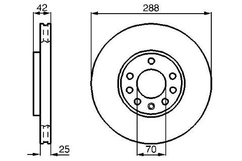 Opel Vectra B 2.0 1995-2002 Bosch Ön Disk 288mm 5 Bijon 2 Adet