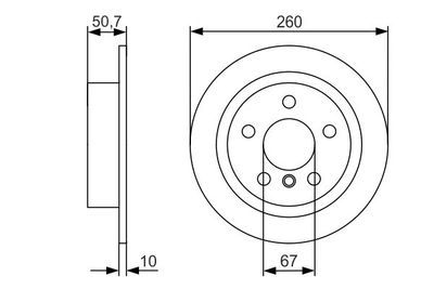 Mini Cooper F57 1.5 2016-2018 Bosch Arka Disk 2 Adet