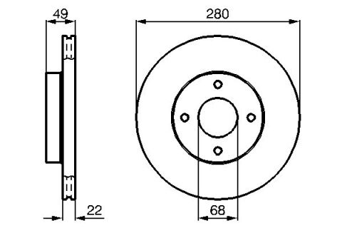 Nissan Almera 1.5 2000-2006 Bosch Ön Disk 280mm 2 Adet (QG-QG15)