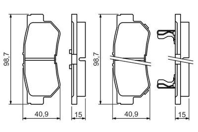 Hyundai Tucson 2.0CRDi 2004-2010 Bosch Arka Balata NETPAR23543