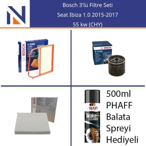 Seat Ibiza 1.0 2015-2017 Bosch 3'lü Filtre Seti