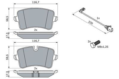 Porsche Macan 2.0 2014-2018 Bosch Arka Balata NETPARNET24606