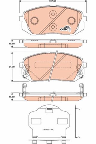Hyundai Kona 1.6T-GDI 2017-2023 TRW Ön Balata NETPAR24501 (G4FJ)
