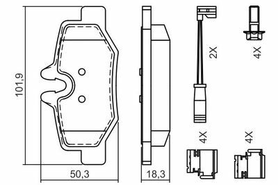 Mercedes Vito 115 CDI 2.1 2003-2010 Bosch Arka Balata NETPAR24008