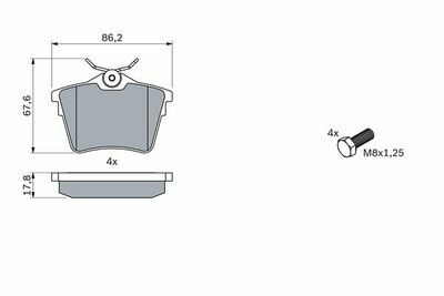 Citroen C5 1.6THP 2009-2016 Bosch Arka Balata NETPAR24135