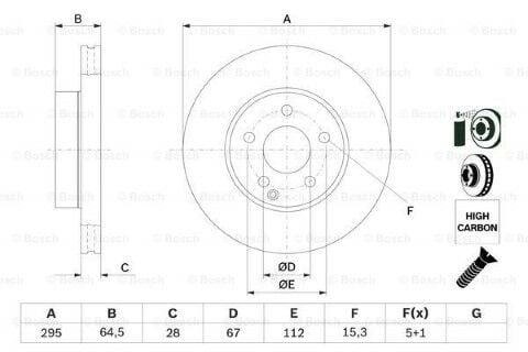 Mercedes C Serisi (204) C220CDI 2.2 2007-2009 Bosch Ön Disk 2 Adet