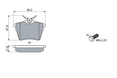 Peugeot 407 2.0 2005-2011 Bosch Arka Balata NETPAR24135