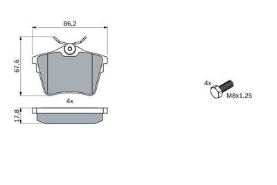 Peugeot 407 2.0 2005-2011 Bosch Arka Balata NETPAR24135 (RFJ)