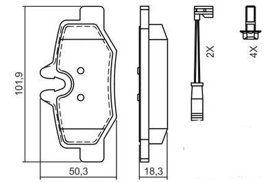 Mercedes Viano (639) CDI 2.0 2006-2010 Bosch Arka Balata NETPAR24008