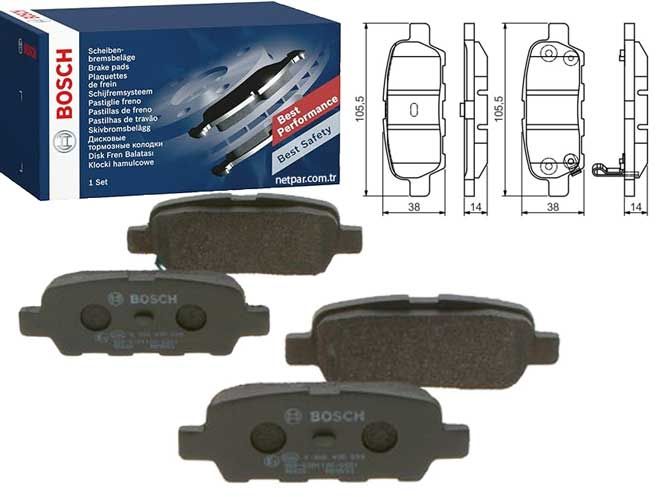 Nissan Qashqai+2 1.5dCi 2008-2013 Bosch Arka Balata NETPAR23814