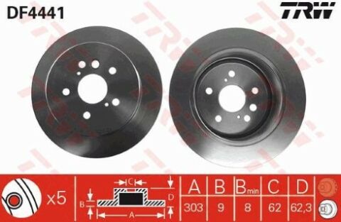 Toyota RAV4 2.0 2000-2005 TRW Arka Disk 2 Adet