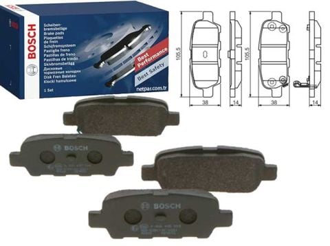 Nissan Pulsar 1.2 2014-2018 Bosch Arka Balata NETPAR23814