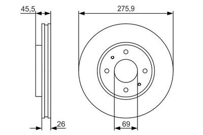 Mitsubishi Lancer 1.6 2003-2010 Bosch Ön Disk 276mm 2 Adet