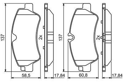 Ford Transit 2.2TDCi 2014-2016 Bosch Arka Balata 25603 NETPAR3202