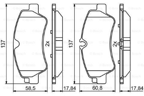 Ford Transit 2.2TDCi 2014-2016 Bosch Arka Balata 25603