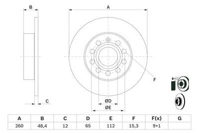 Skoda Superb 1.6TDI 2010-2015 Bosch Arka Disk 256 mm 2 Adet (CAY)