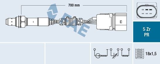 Audi A3 1.6 75 kw 2003-2012 FAE Oksijen Sensörü NETPAR5037 (BGU-BSE)