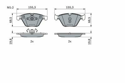BMW 3 E90 320i 2.0 2007-2011 Bosch Ön Balata NETPAR23312