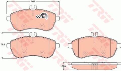 Mercedes C Serisi (204) C180 1.6 K 2008-2014 TRW Ön Balata