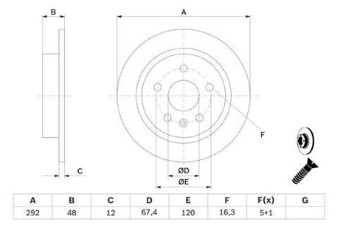 Opel Insignia A 2.0CDTI 2008-2017 Bosch Arka Disk 2 Adet