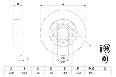 Volkswagen Jetta 2.0TDI 2005-2008 Bosch Arka Disk 256 mm 2 Adet