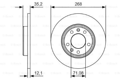 Opel Astra L 1.5D 2021-2023 Bosch Arka Disk 268mm 2 Adet (YHZ)