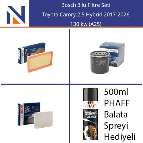 Toyota Camry 2.5 Hybrid 2017-2026 Bosch 3'lü Filtre Seti
