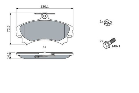 Mitsubishi Colt 1.1 2004-2012 Bosch Ön Balata NETPARNET21920