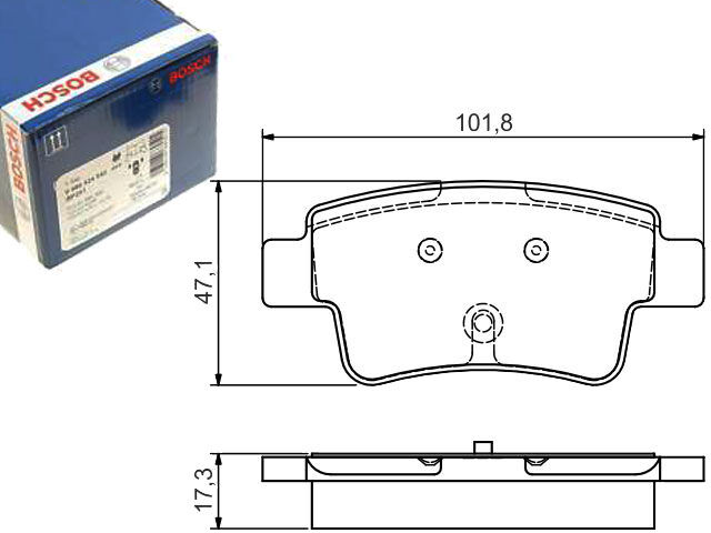 Fiat Punto Evo 1.3MJ 2009-2011 Bosch Arka Balata 24349 NETPAR2973